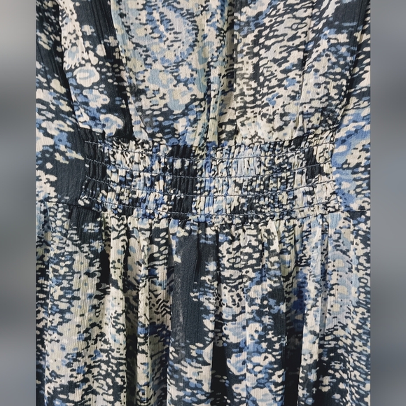 NWT Joie Blue Parisian Paisley Chiffon Tiered Midi Dress Size M - Picture 7 of 12